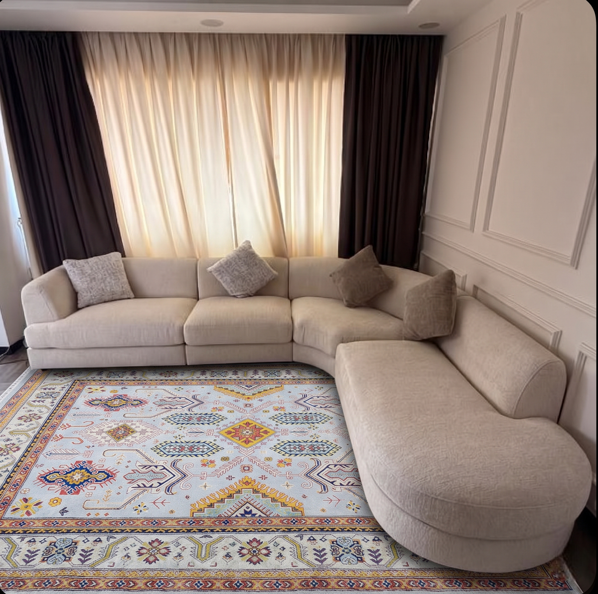 The SELWYN Hand-Knotted Oushak  Wool Area Rug