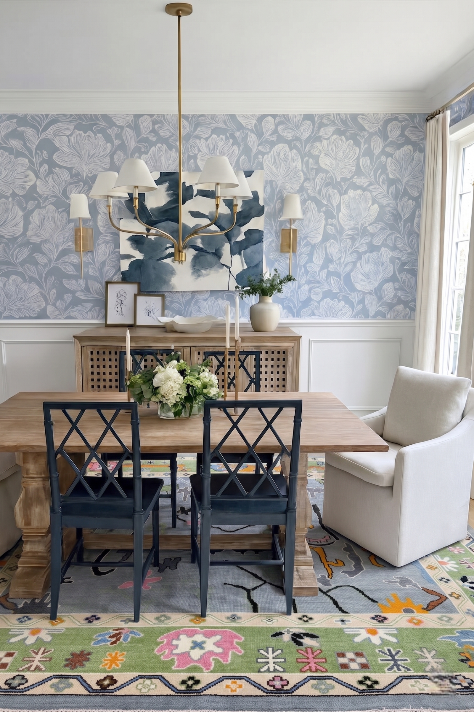 INDIGO VALE Hand Knotted Abstract Oushak Rug