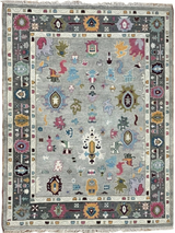 ASHFORD MEADOW Hand Knotted Modern Oushak Wool Rug For Living Room