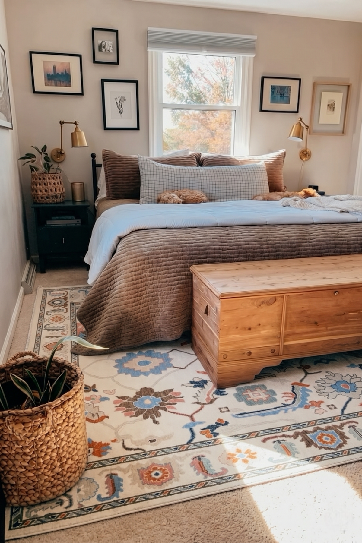 CAMBERTON Hand-Knotted Ivory Oushak Rug - Pastel Floral Wool Carpet