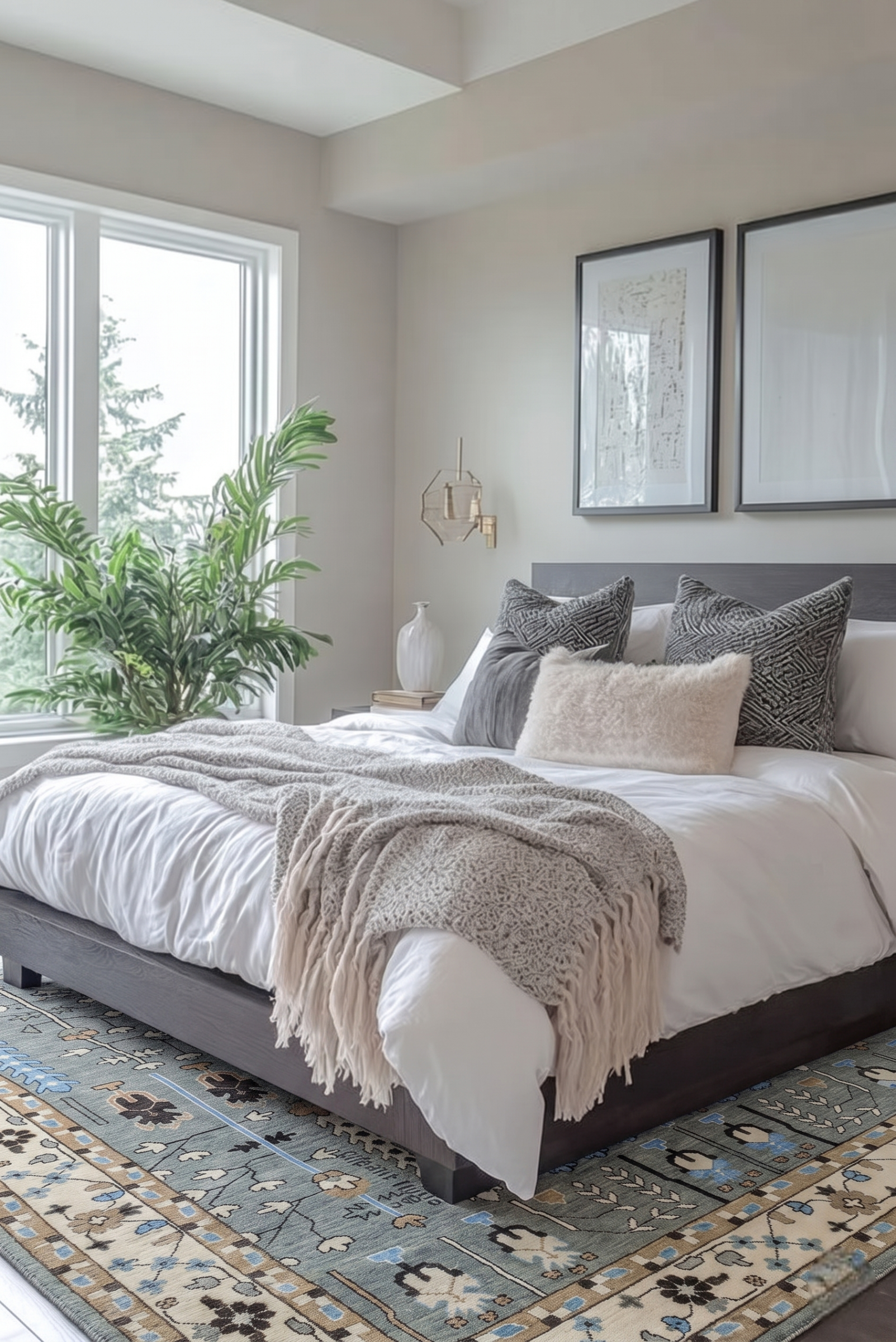 CLAYBOURNE Hand-Knotted Oushak Wool Area Rug