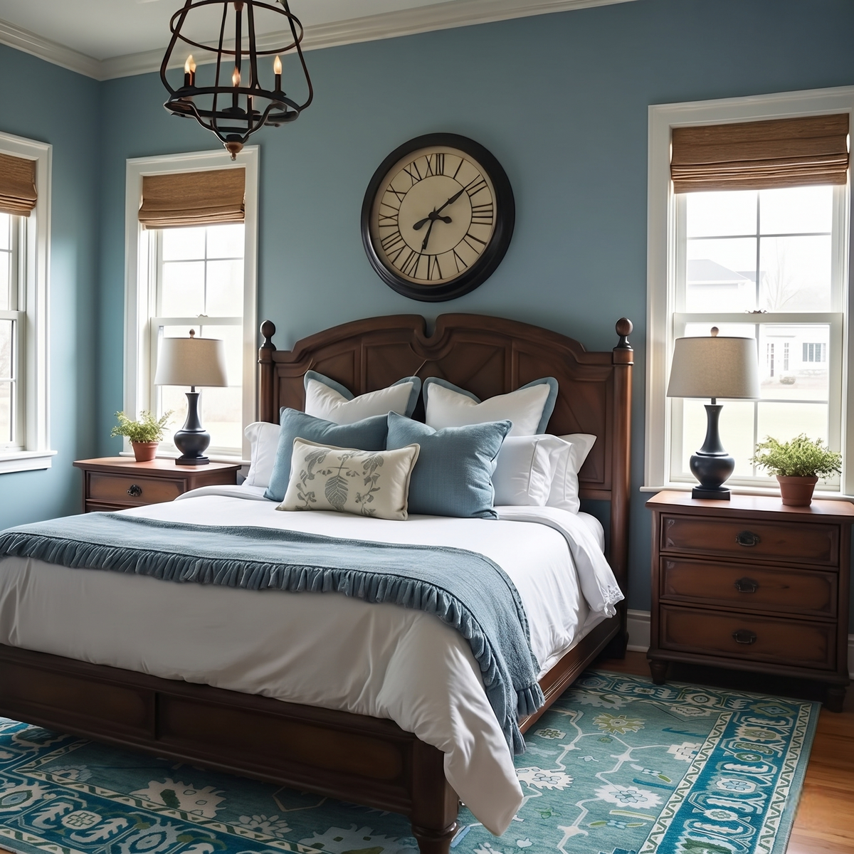 HAWTHORNE VALE Turquoise Oushak Wool Rug