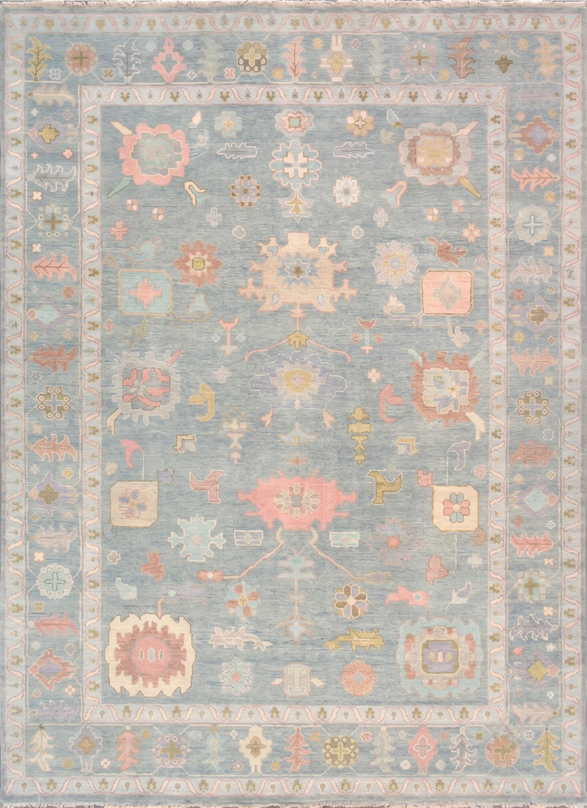 The Orvella Hand Knotted Oushak Wool Area Rug