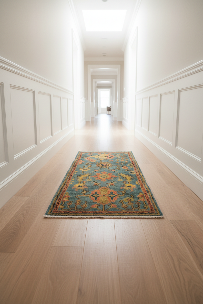 CALDERON Vintage Oushak Wool Area Rug - Hand Knotted Turkish Design