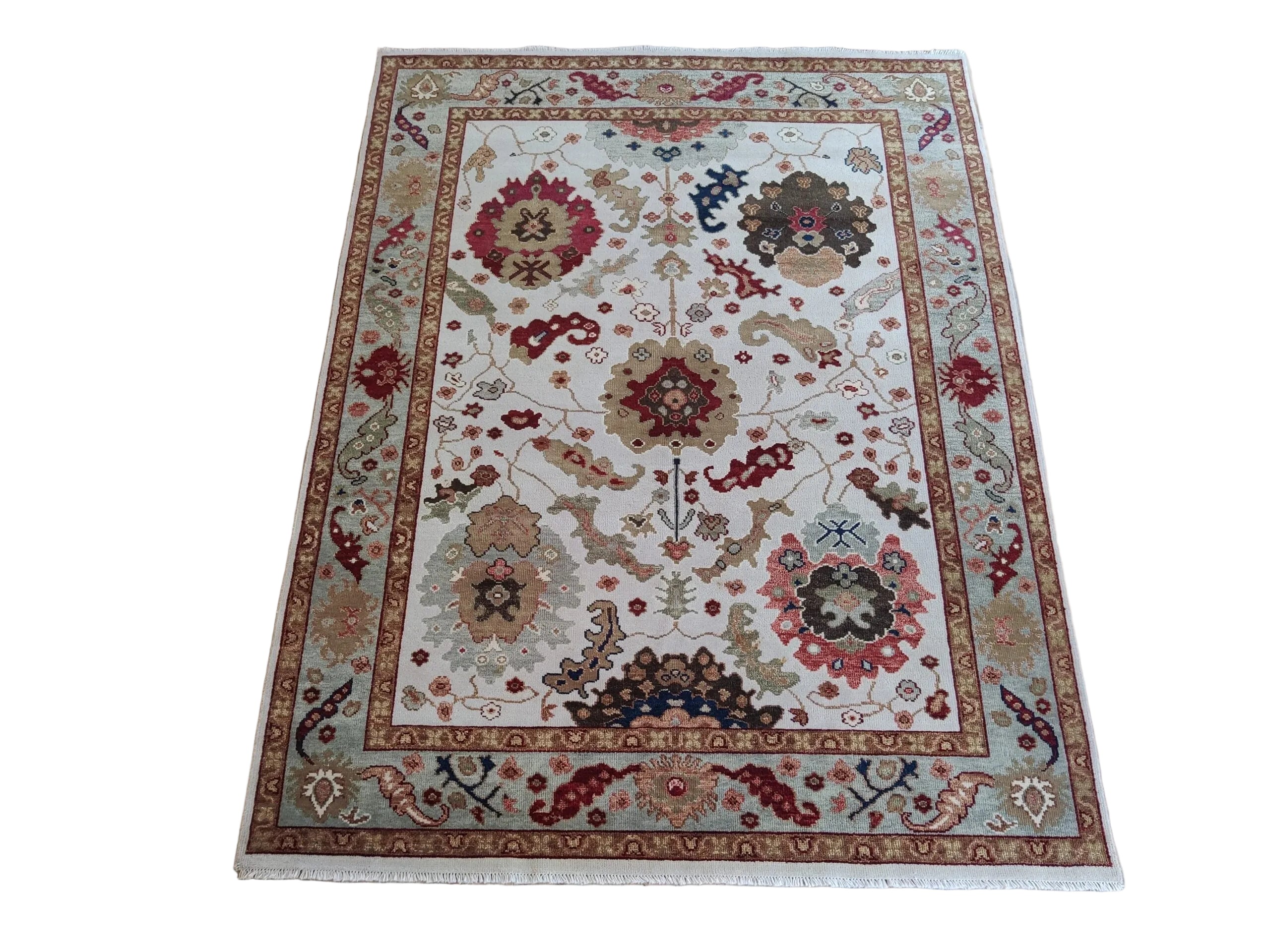 MONTCLAIR VALE Geometric Oushak Wool Area Rug