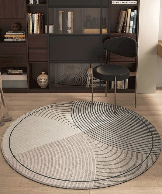 Geometric Modern Round Rugs for Living Room-Bisha-Rugs
