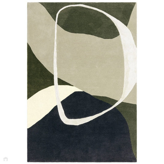 Signature Modern Geometric in Moss Green Rug- MDR -105