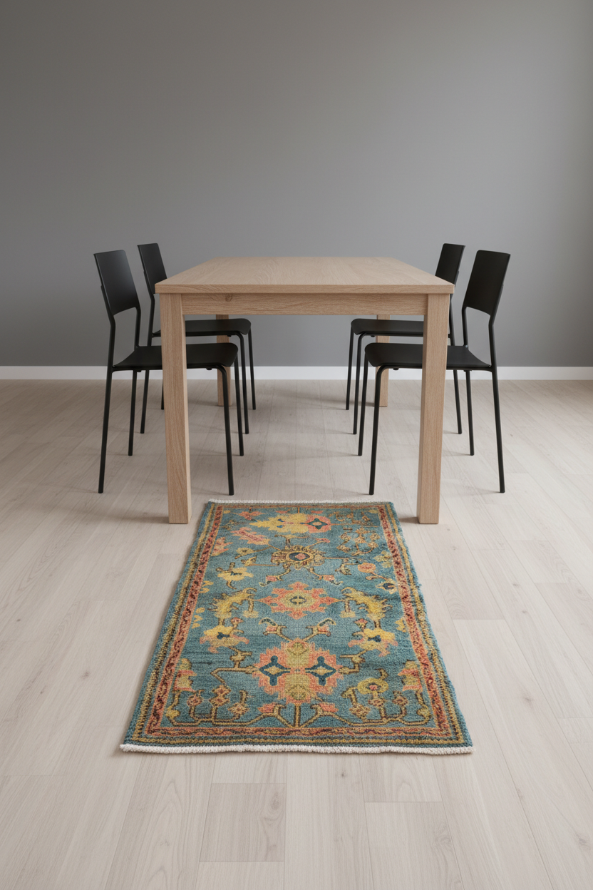 CALDERON Vintage Oushak Wool Area Rug - Hand Knotted Turkish Design