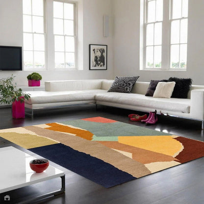 Abstract Modern Collage Hand-Tufted Rug MDR-108