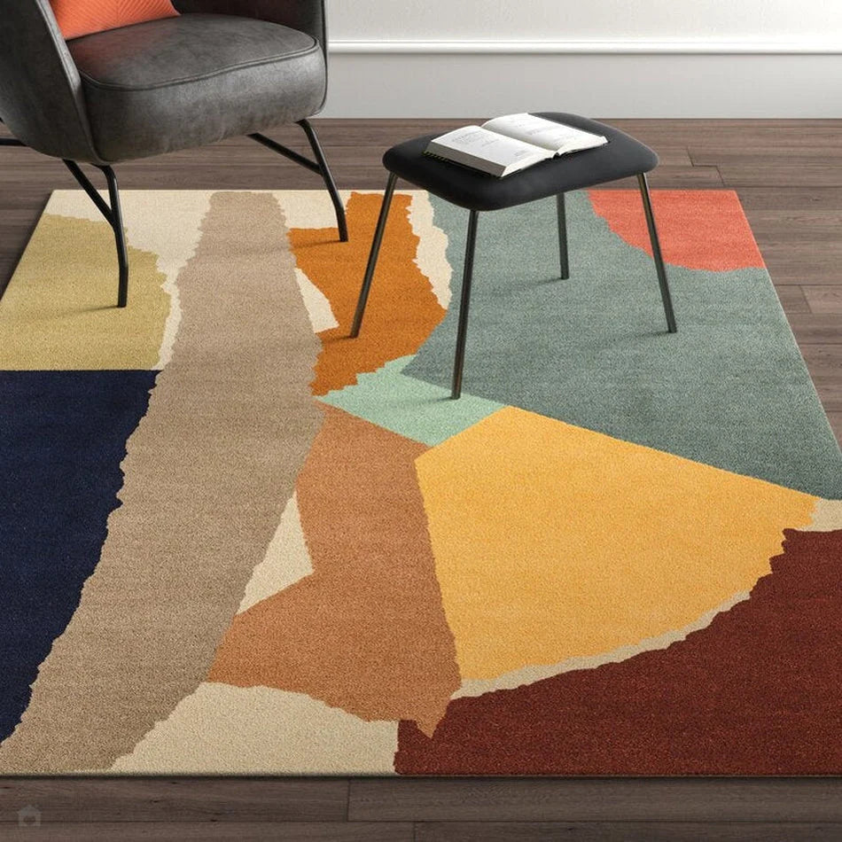 Abstract Modern Collage Hand-Tufted Rug MDR-108