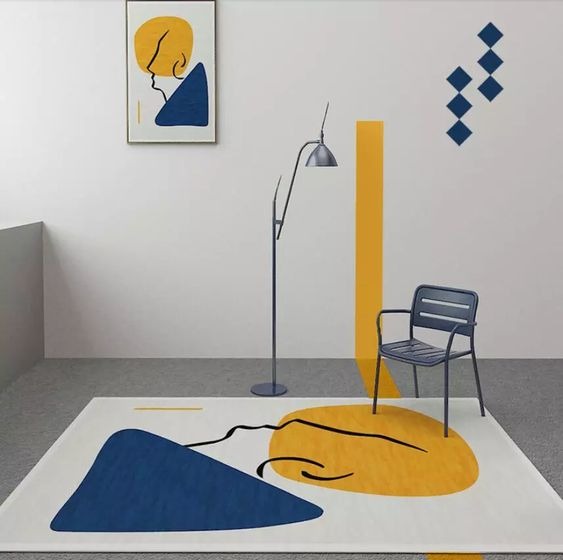 Yellow Modern Area Rug