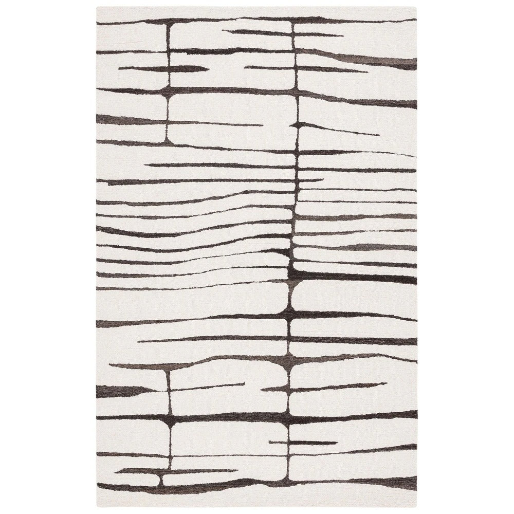 White and Brown Modern Design Rug (MD016)