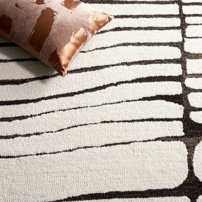 White and Brown Modern Design Rug (MD016)