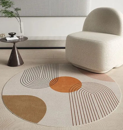 Round Nordic Abstract Area Rug