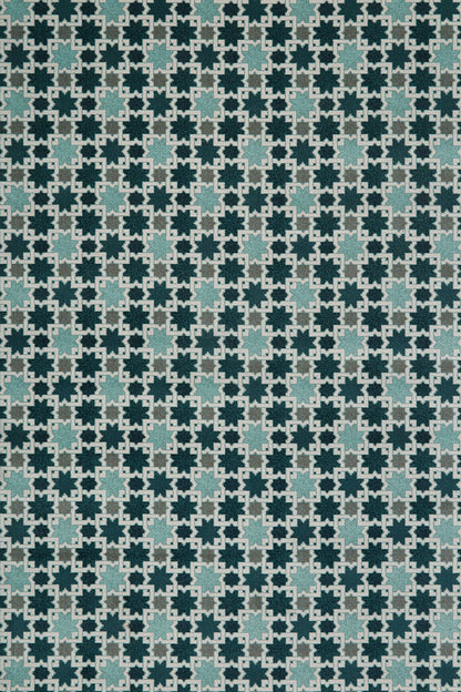 Hammam Blue color Geometric Design Hand-Tufted Rug-bisha-rugs