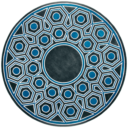 Manhattan Geometric Design Hand-Tufted Round Rug-bisha-rugs