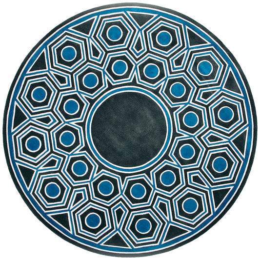 Manhattan Geometric Design Hand-Tufted Round Rug-bisha-rugs