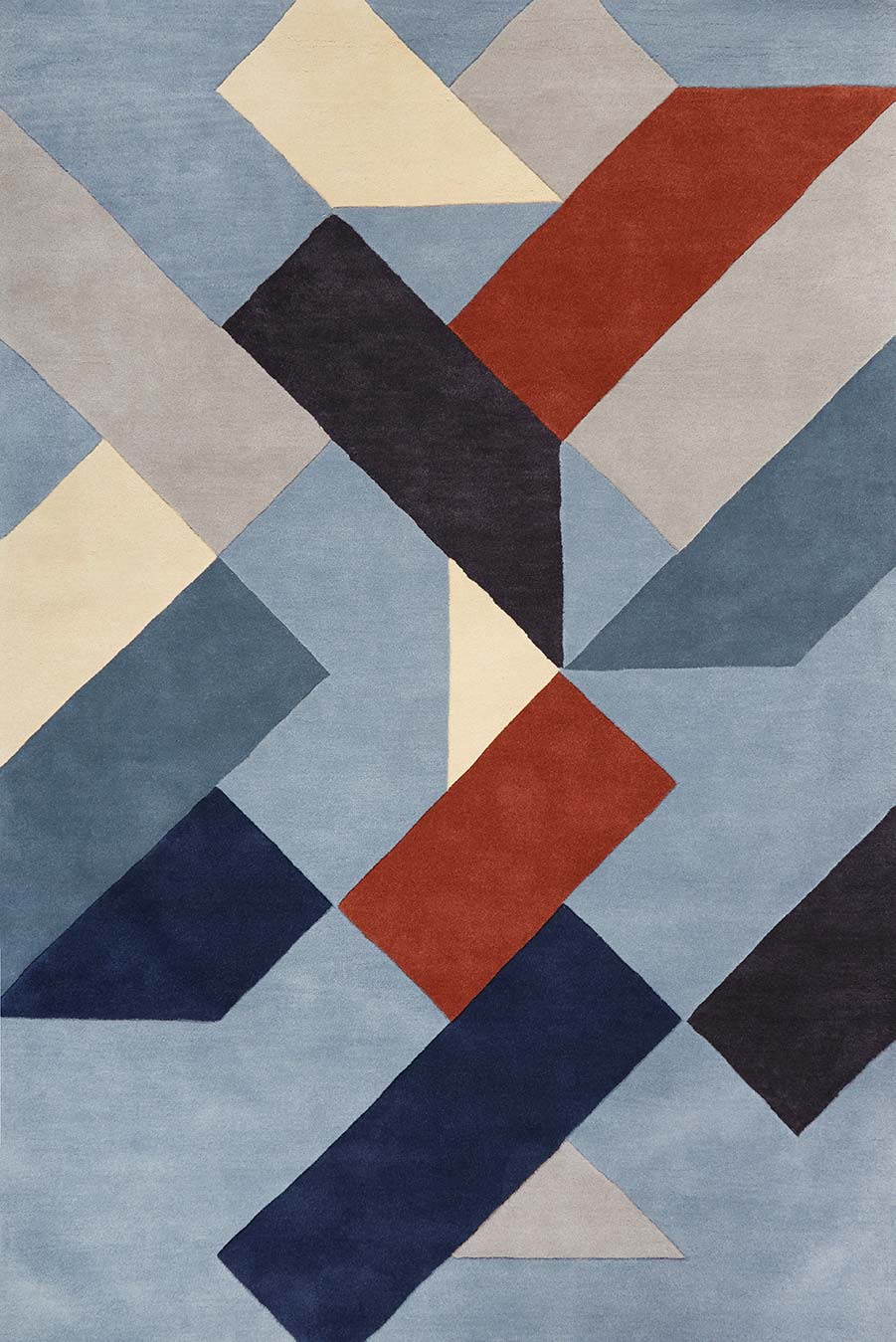 Fuse Blue Geometric Modern Design Hand-Tufted Rug-bisha-rugs