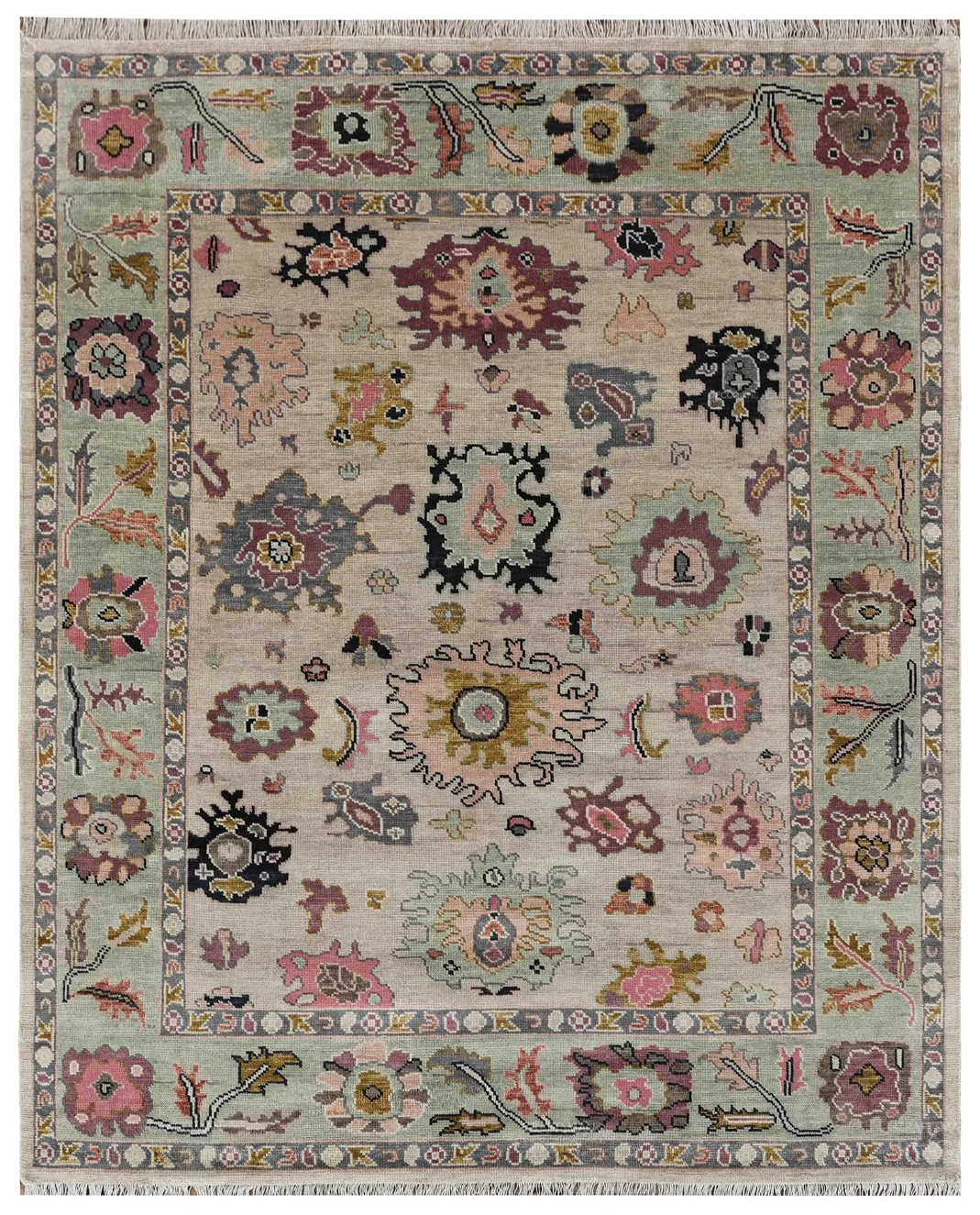 ORLENA Oushak Style Hand Knotted Rug
