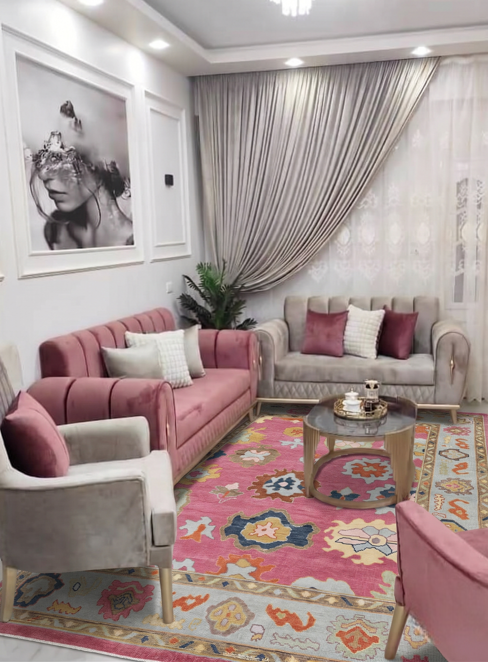 ZORELLE Oushak Style Hand Knotted Rug