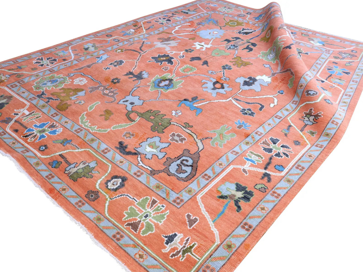 TERRACODE Oushak Style Hand Knotted Rug