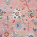 Hand-Knotted Oushak Wool Rug: Pink Beige Pastel Area Rug