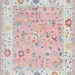 Hand-Knotted Oushak Wool Rug: Pink Beige Pastel Area Rug