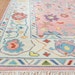 Hand-Knotted Oushak Wool Rug: Pink Beige Pastel Area Rug