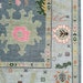 Gray Oushak Wool Rug - Turkish Hand-Knotted Area Rug with Peach & Gold