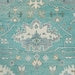 Aqua Oushak Rug Handmade Turquoise Blue Cream Border Area Rug - Hand Knotted Wool Rug, For Living Room Office Bedroom