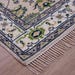 Hand Knotted Ivory Oushak Wool Rug - Floral Medallion