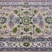 Hand Knotted Ivory Oushak Wool Rug - Floral Medallion