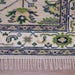 Hand Knotted Ivory Oushak Wool Rug - Floral Medallion
