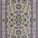 Hand Knotted Ivory Oushak Wool Rug - Floral Medallion