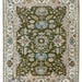 Hand Knotted Oushak Wool Rug - Moss Green Turkish Area Rug