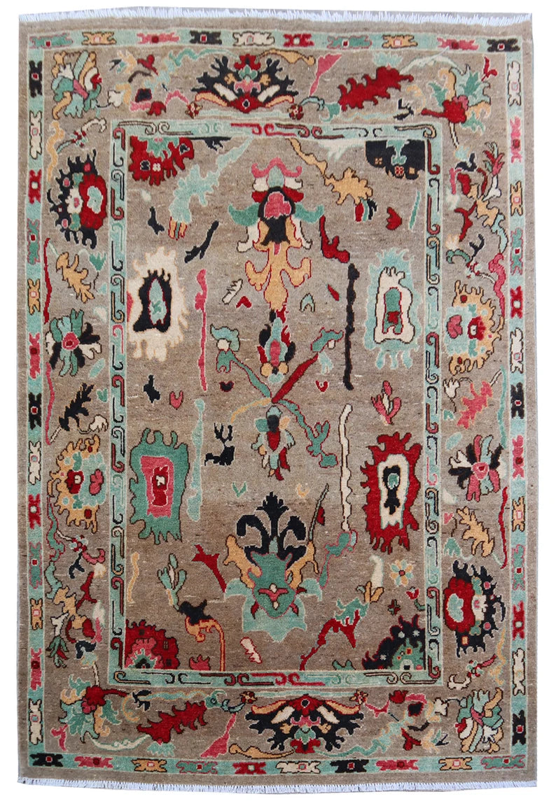 Oushak Rug Turkish Vintage Style Wool Area Rug