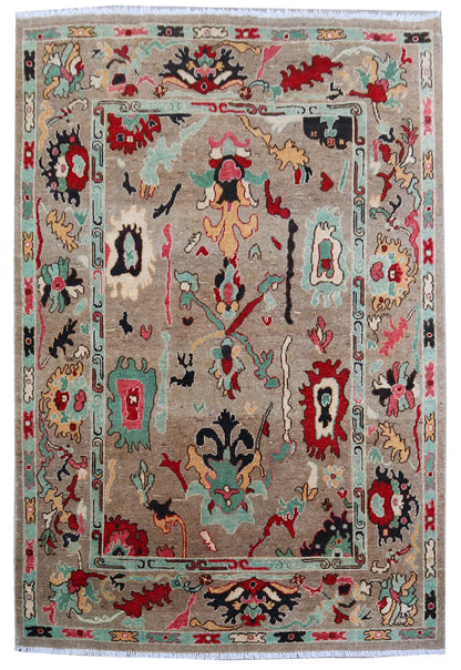 Oushak Rug Turkish Vintage Style Wool Area Rug