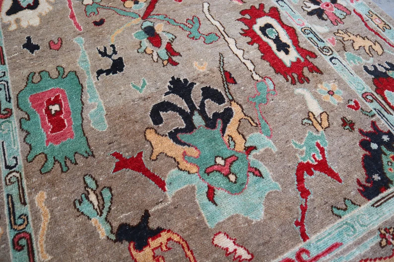 Oushak Rug Turkish Vintage Style Wool Area Rug