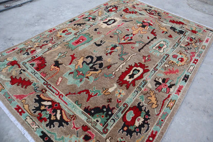 Oushak Rug Turkish Vintage Style Wool Area Rug