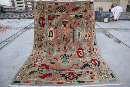 Oushak Rug Turkish Vintage Style Wool Area Rug