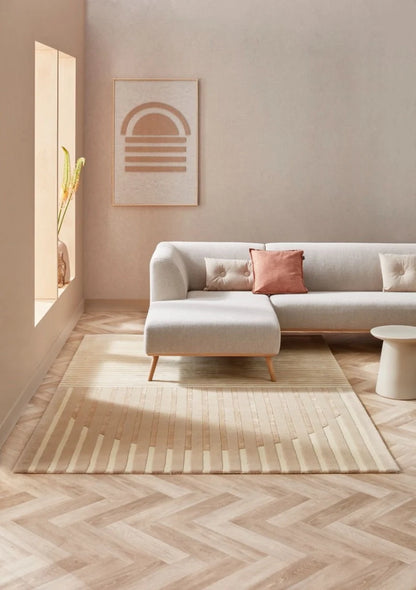 Modern Light Peach Color Hand Tufted Rug (MD020)