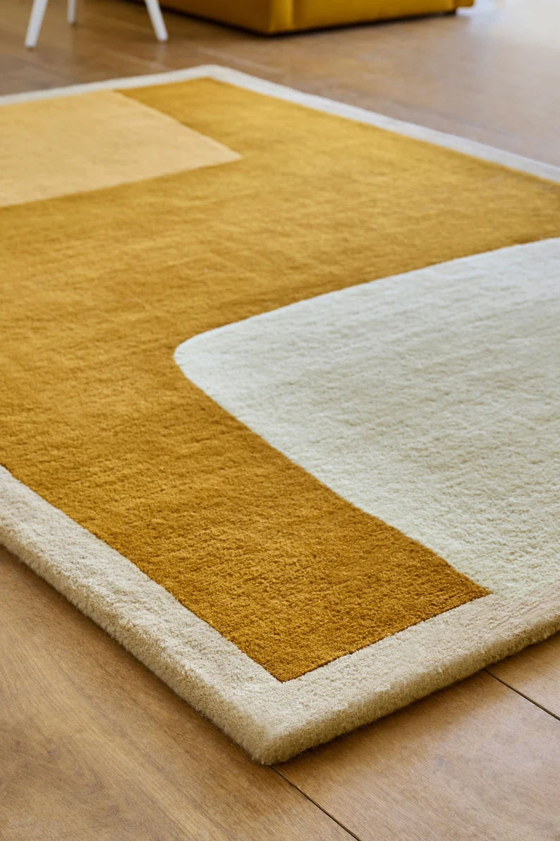 Mustard Color Modern Hand Tufted Rug (MD018)