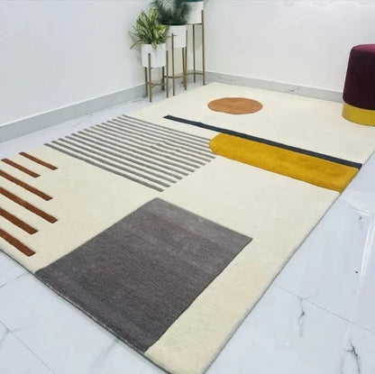 Handmade Geometric Rug for Bedroom and Living Room (MD007)