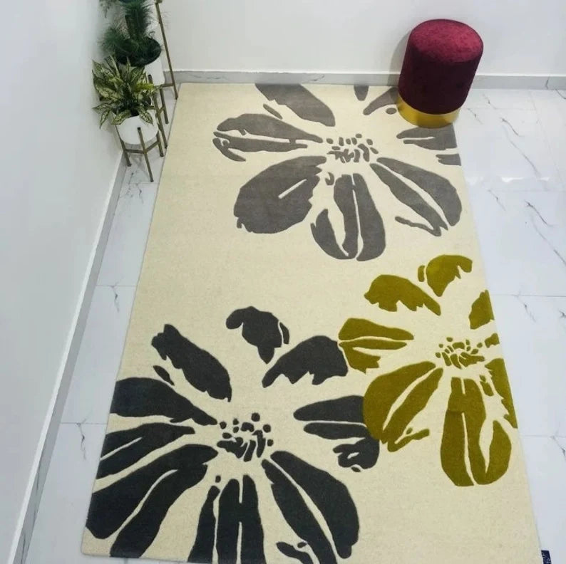 Hand Tufted Geometric Rug for home, Room Bedroom (MD010)