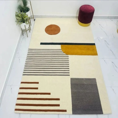 Handmade Geometric Rug for Bedroom and Living Room (MD007)