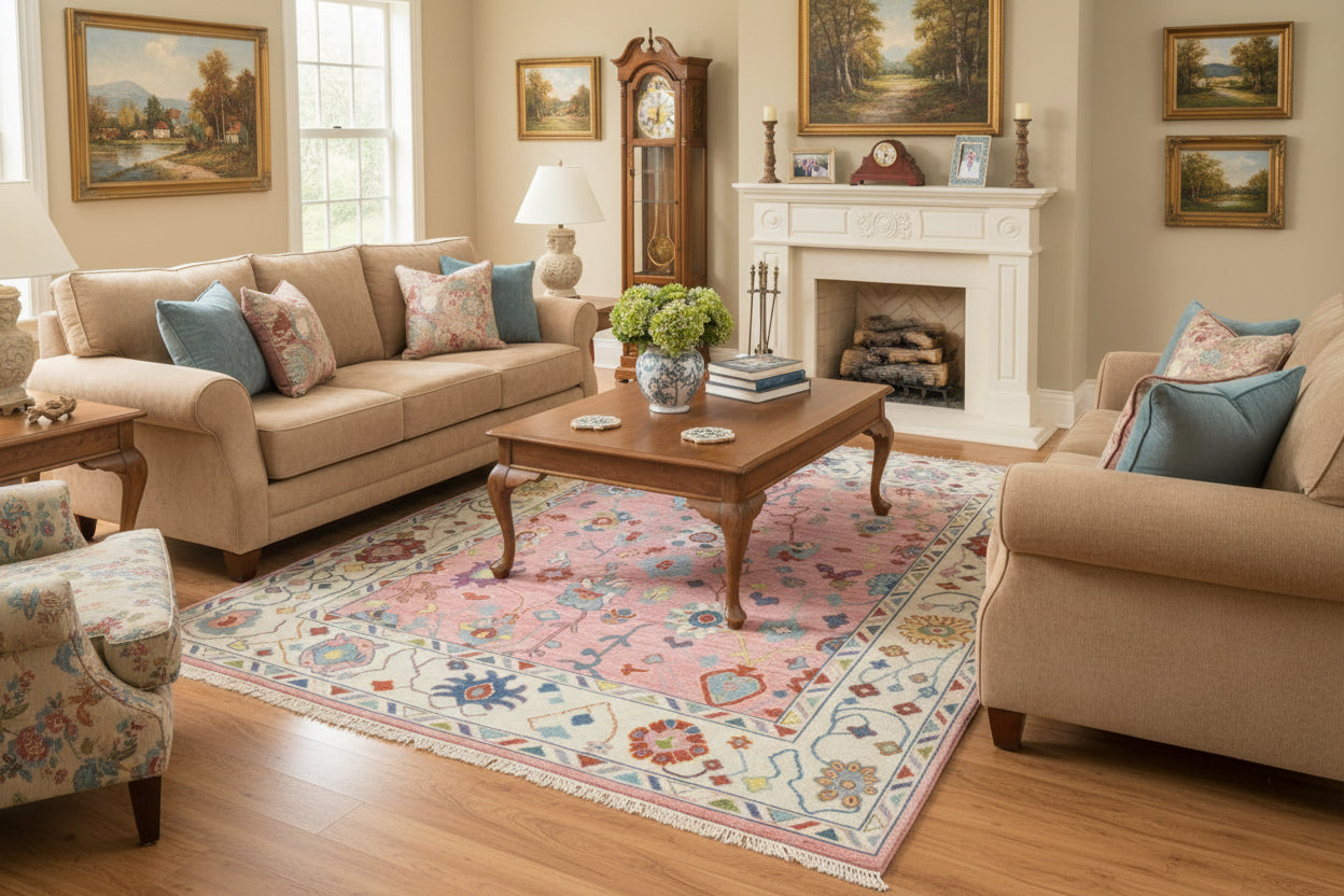 SOLENNE Hand-Knotted Oushak Wool Rug