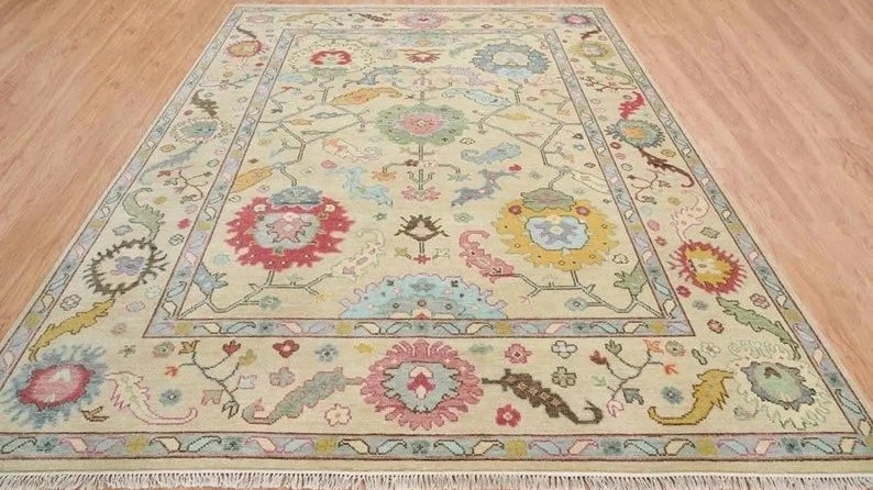 Sand Oushak Rug - Hand-Knotted Wool Turkish Rug