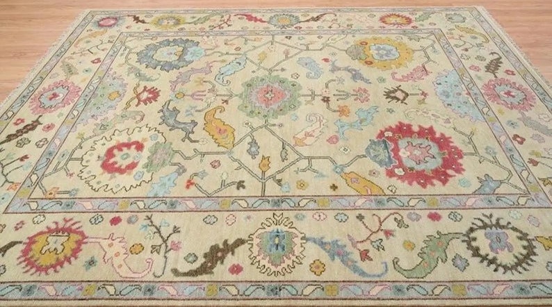 Sand Oushak Rug - Hand-Knotted Wool Turkish Rug