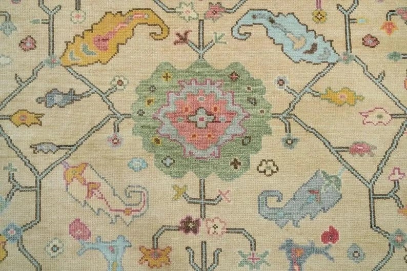 Sand Oushak Rug - Hand-Knotted Wool Turkish Rug