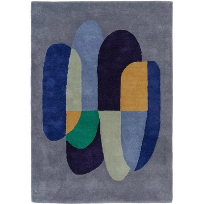 Modern Blue Color Hand Tufted Rug (MD017)